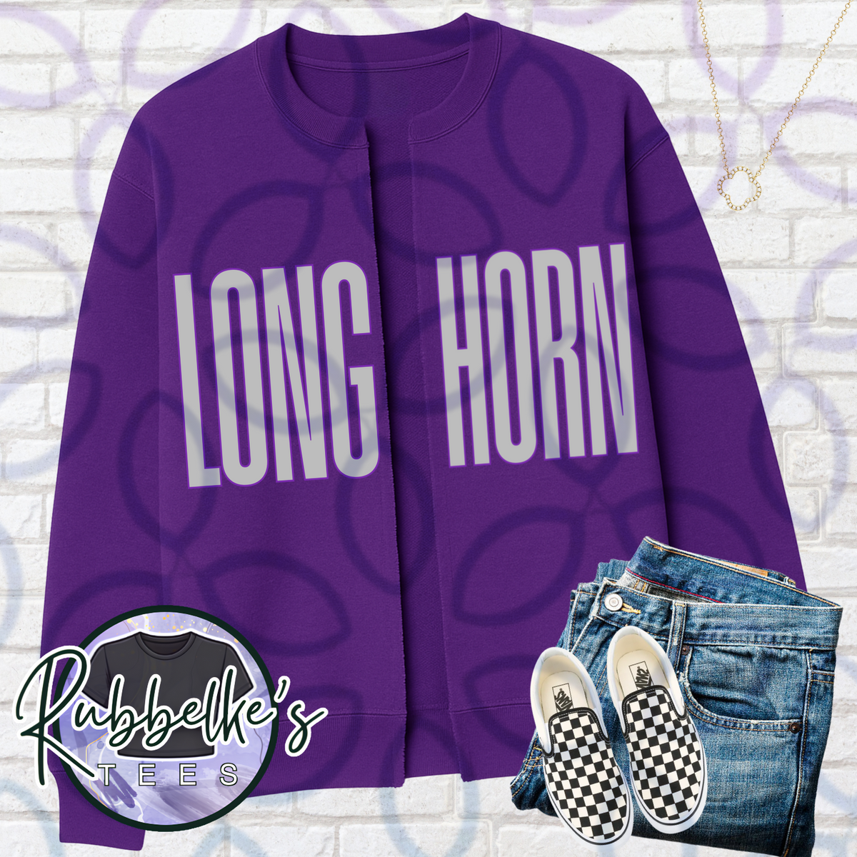 Longhorn Split Crewneck