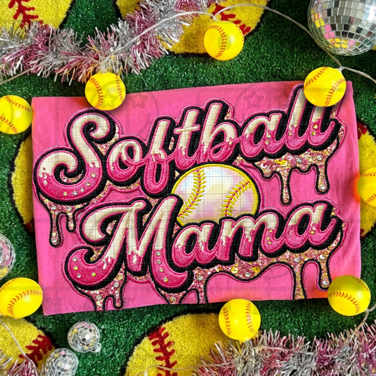 Faux Embroidery Baseball/Softball MAMA