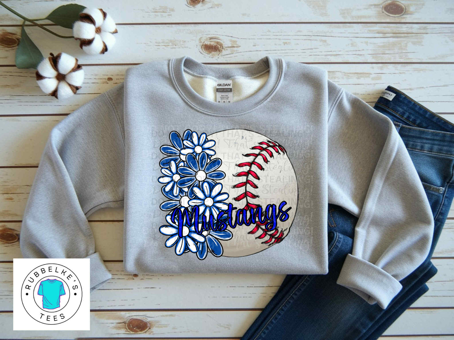 Mustangs Baseball Flowers