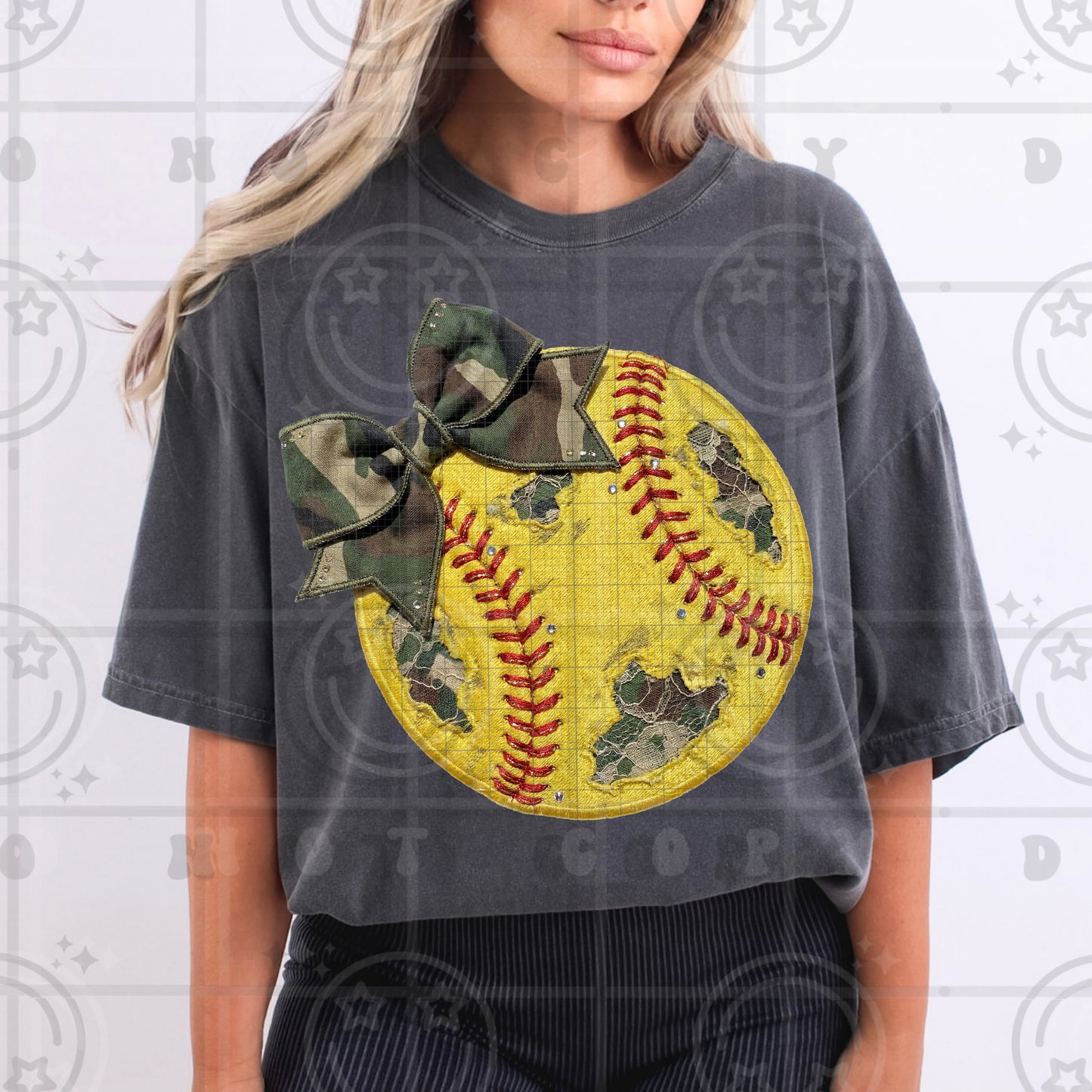 Faux Embroidery Baseball/Softball