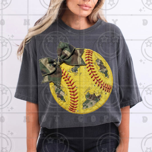 Faux Embroidery Baseball/Softball