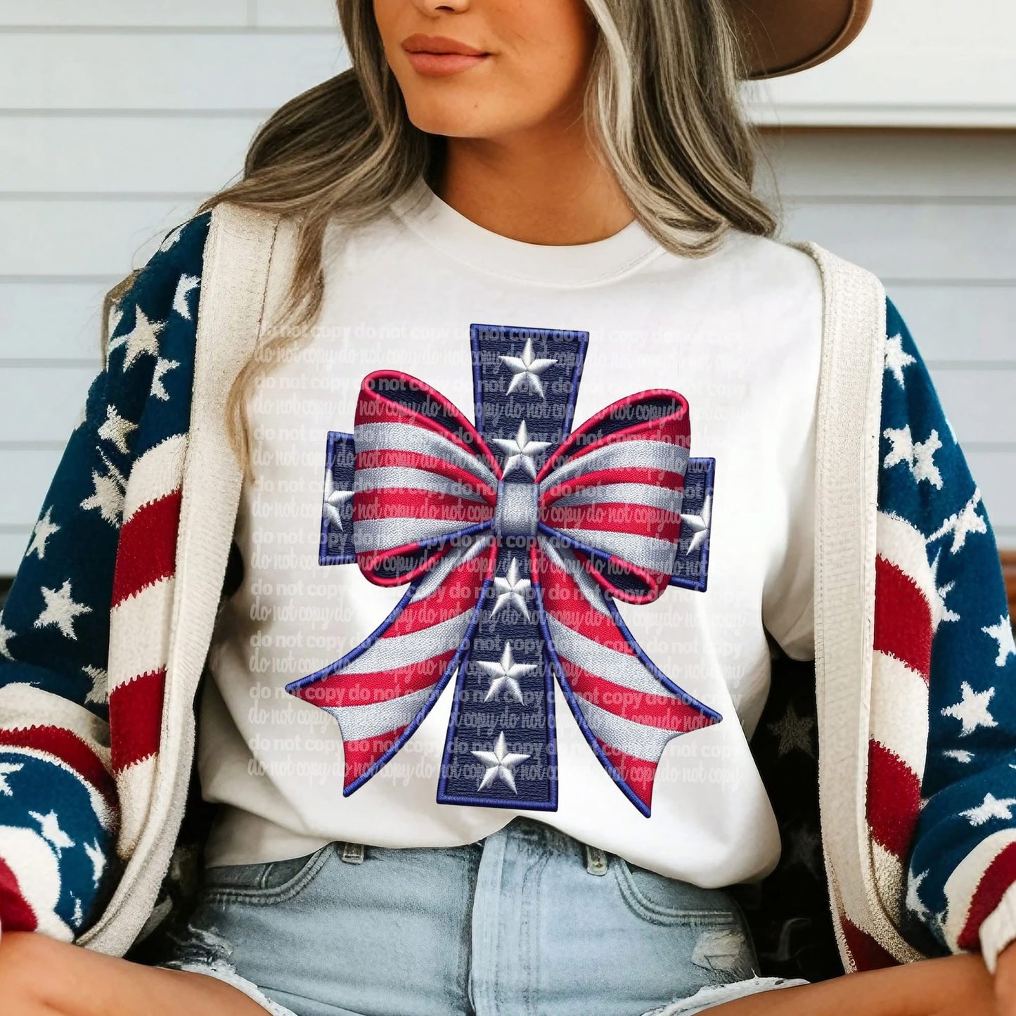 Faux Embroidery Patriotic