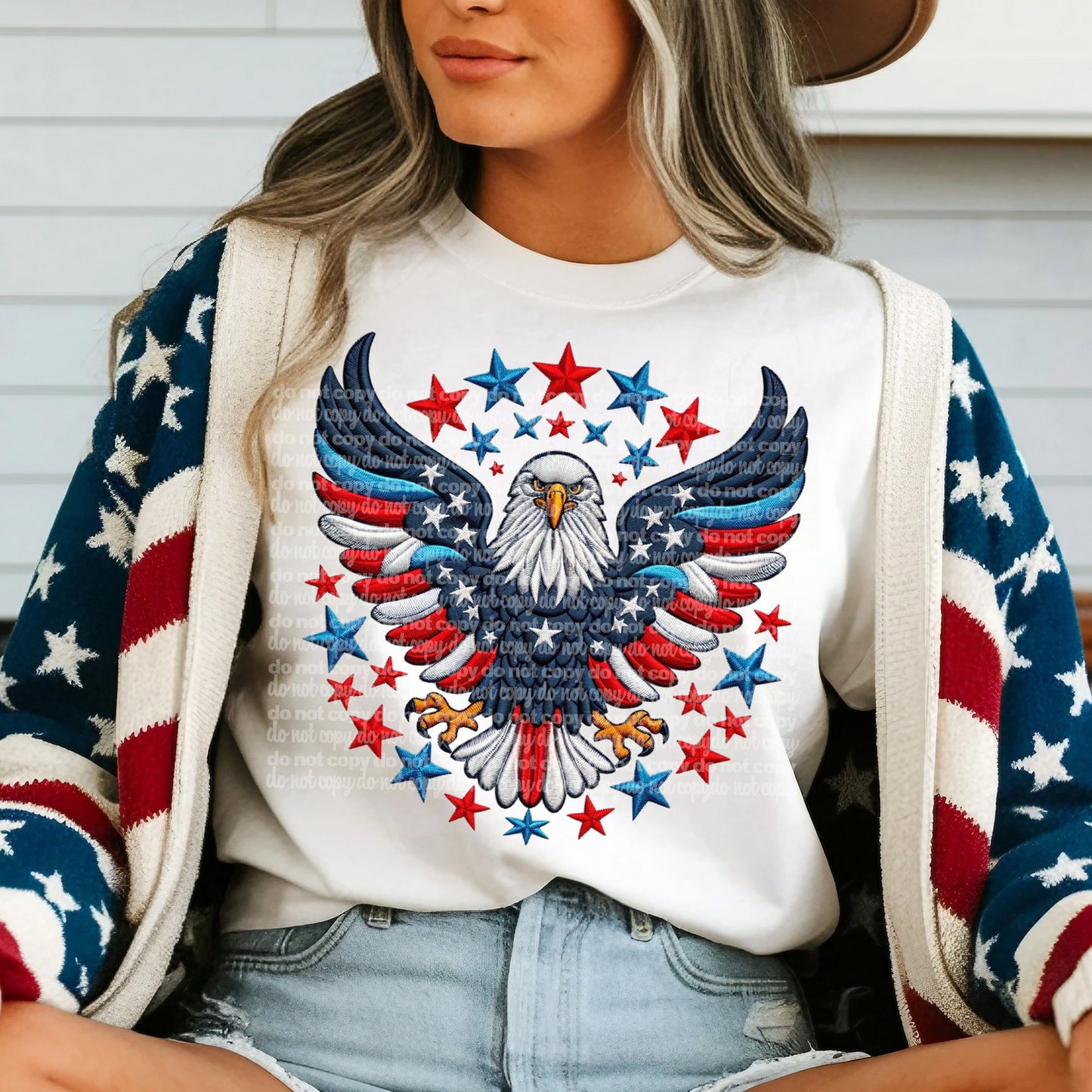 Faux Embroidery Patriotic