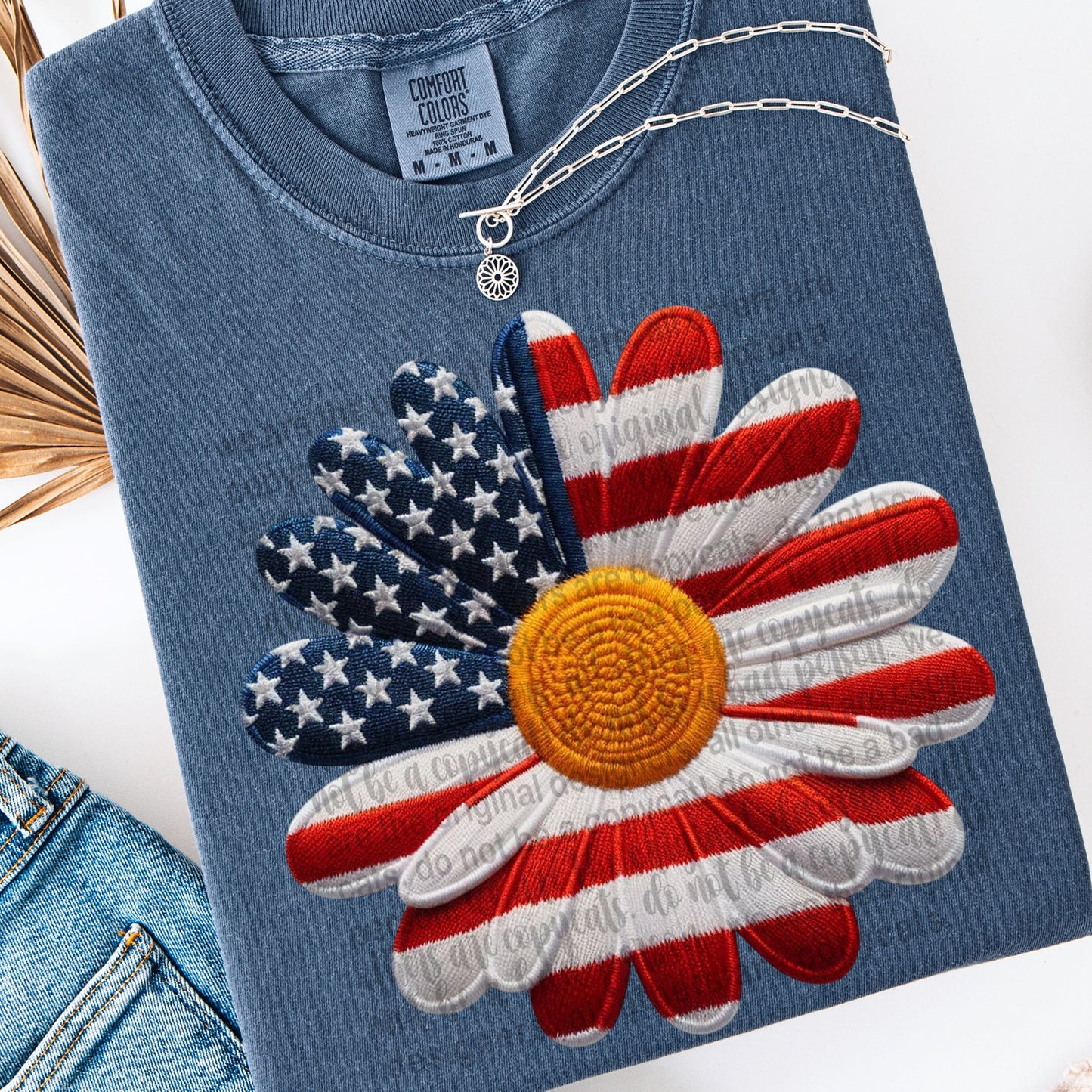 Patriotic Faux Embroidery