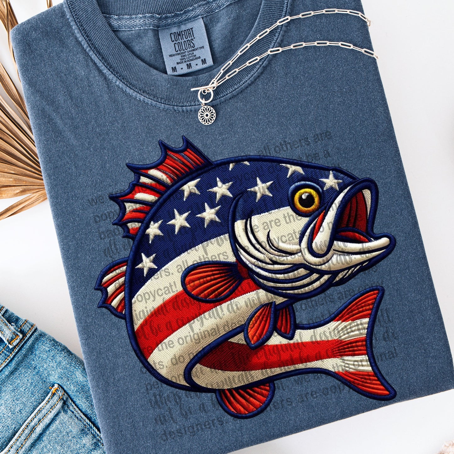 Patriotic Faux Embroidery