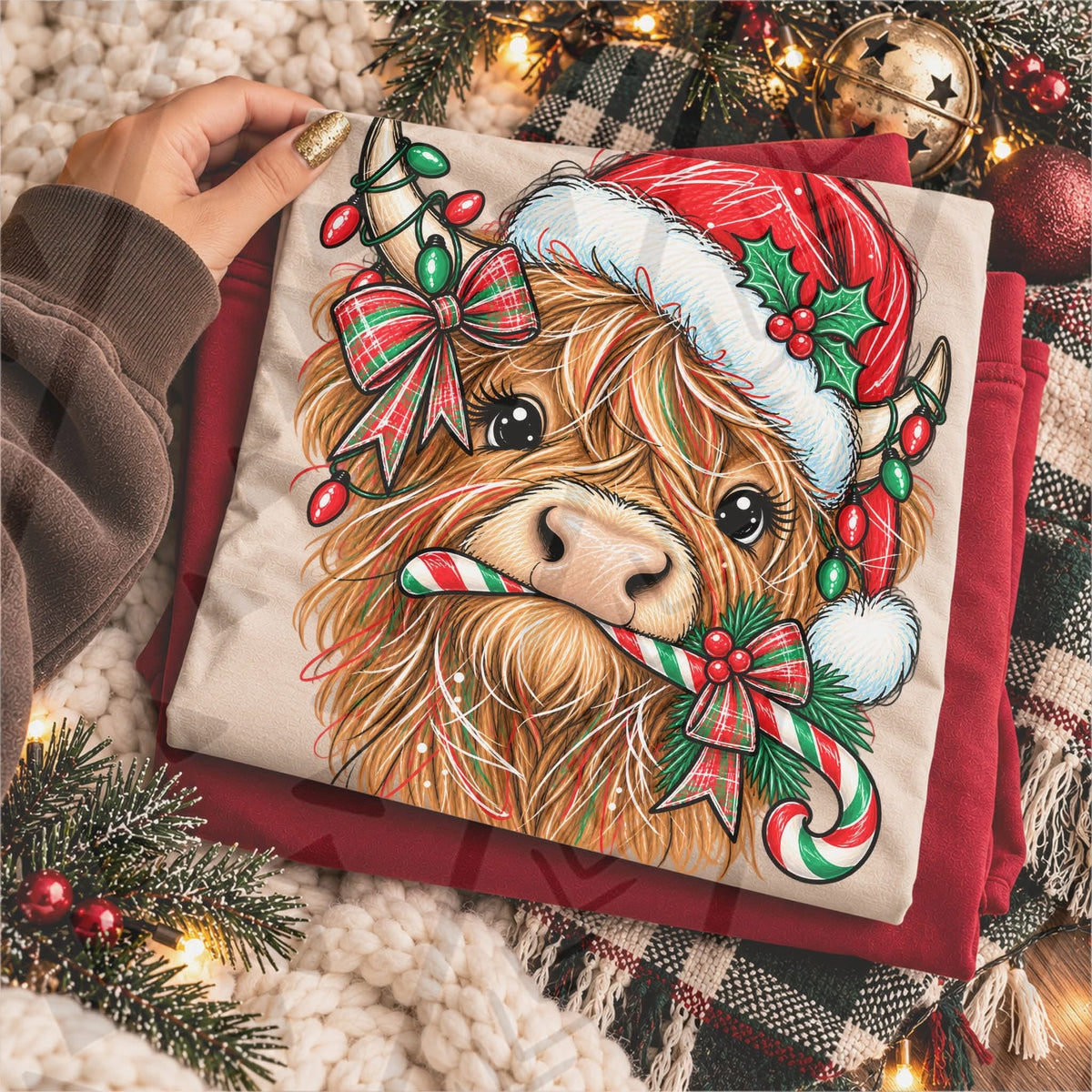 Christmas Highland Cow