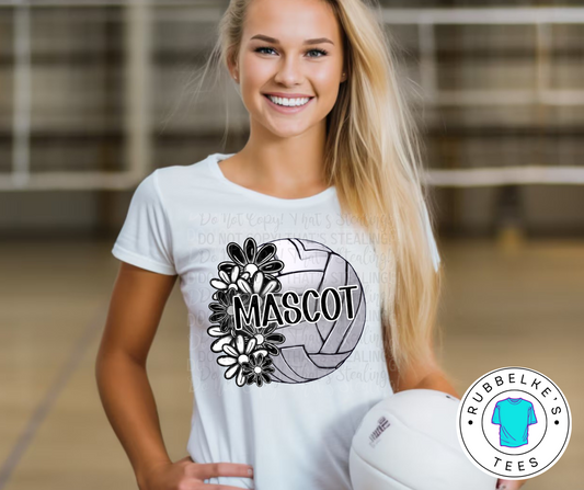 Floral Mascot - Volleyball