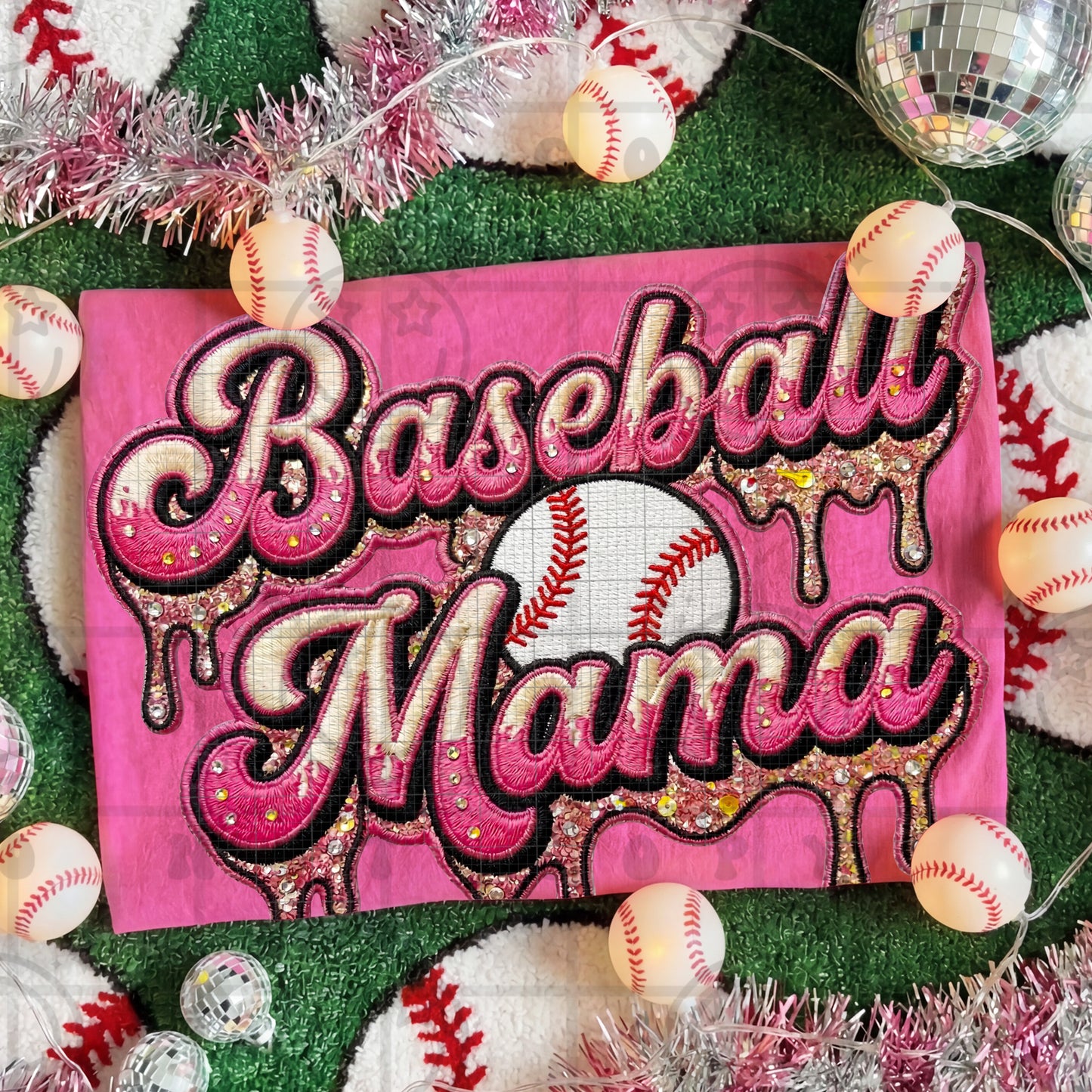 Faux Embroidery Baseball/Softball MAMA