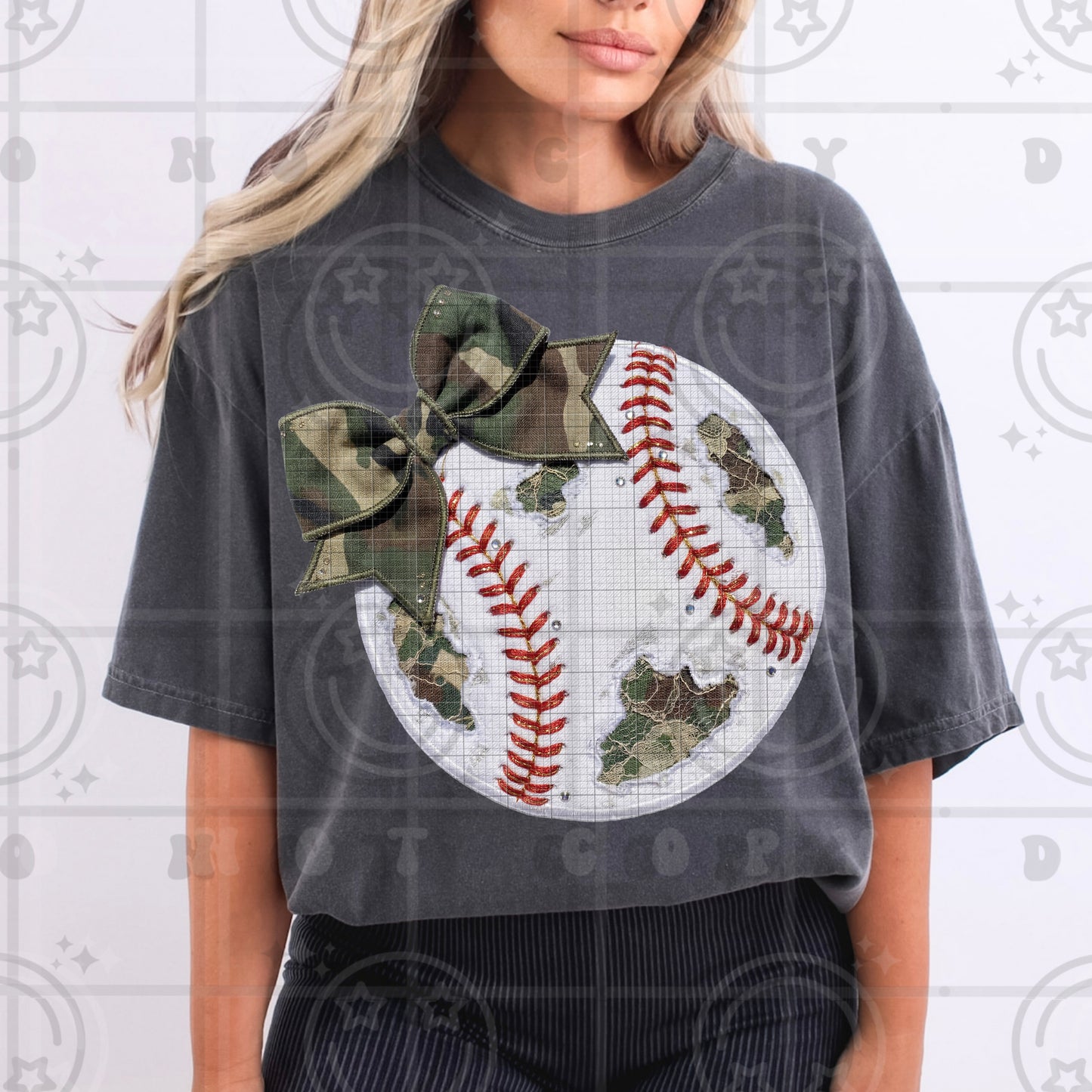 Faux Embroidery Baseball/Softball