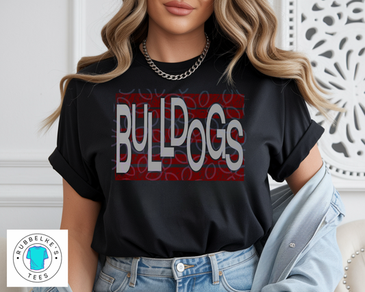 Bulldogs Distressed Block Letters