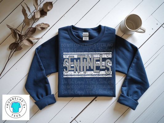 Sentinels Distressed Block Letters