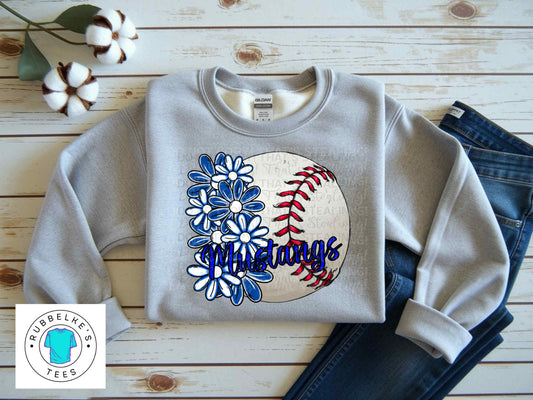 Mustangs Baseball Flowers