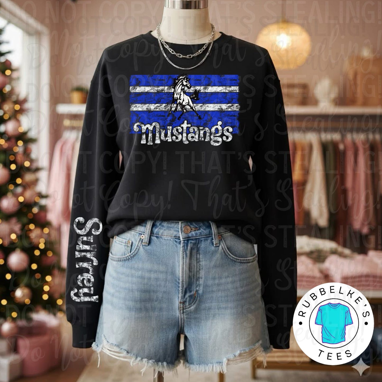 Distressed Mustangs w/sleeve