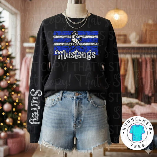 Distressed Mustangs w/sleeve