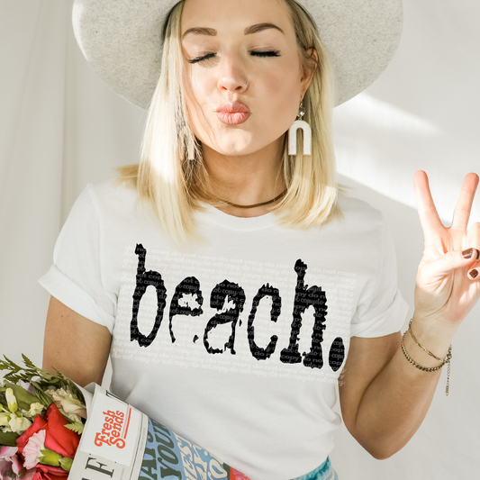 Beach. Typography